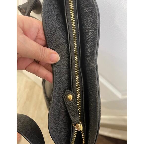 Nyla Noor black leather quilted shoulder purse vintage - Picture 6 of 13